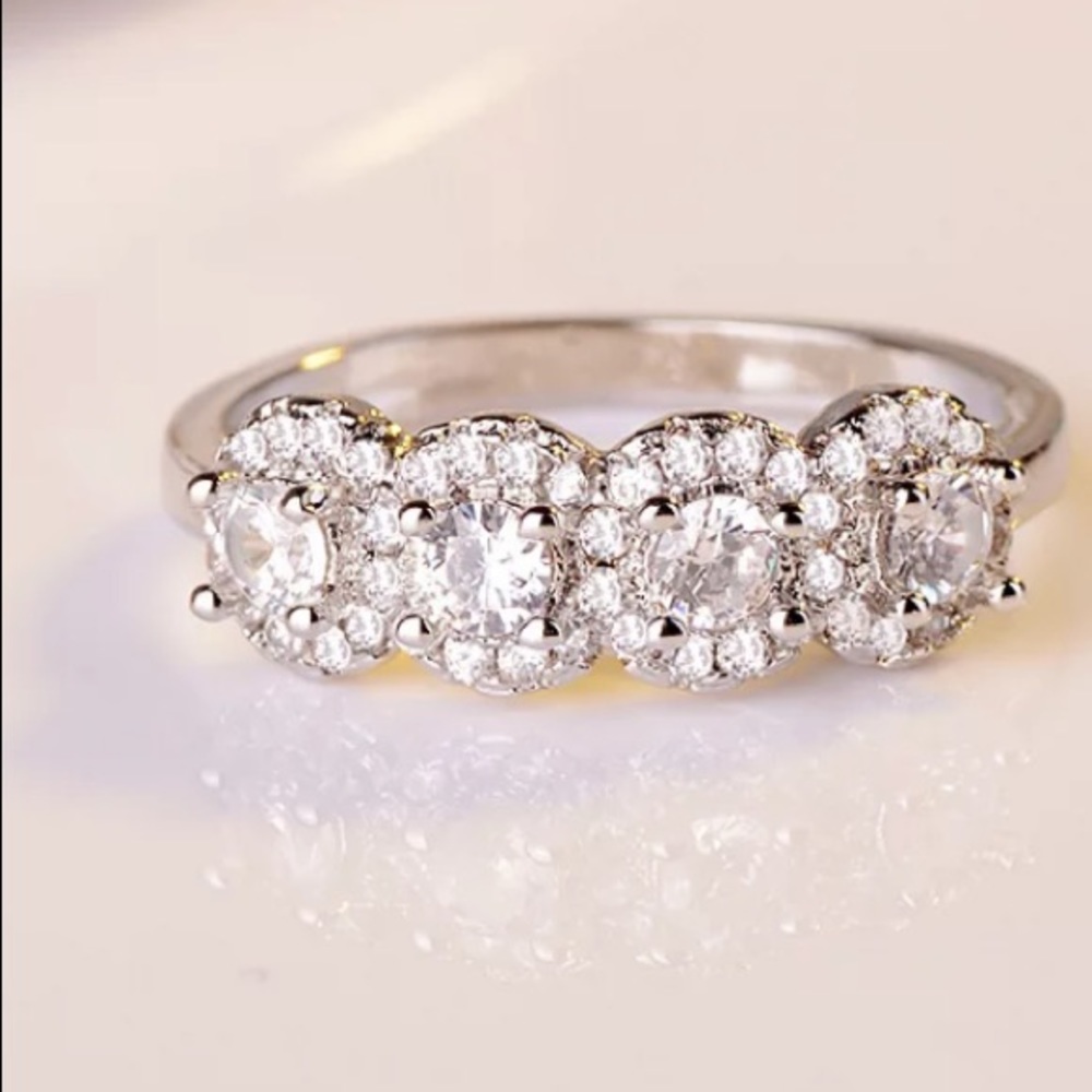 Sterling silver diamond eternity band ring - Picture 4 of 5
